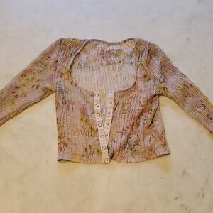 We The Free Multicolor Button-Front Blouse